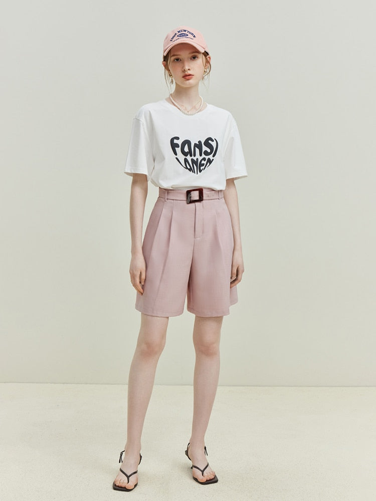 Big White Heart Letter T-Shirt - SunsetFashionLA