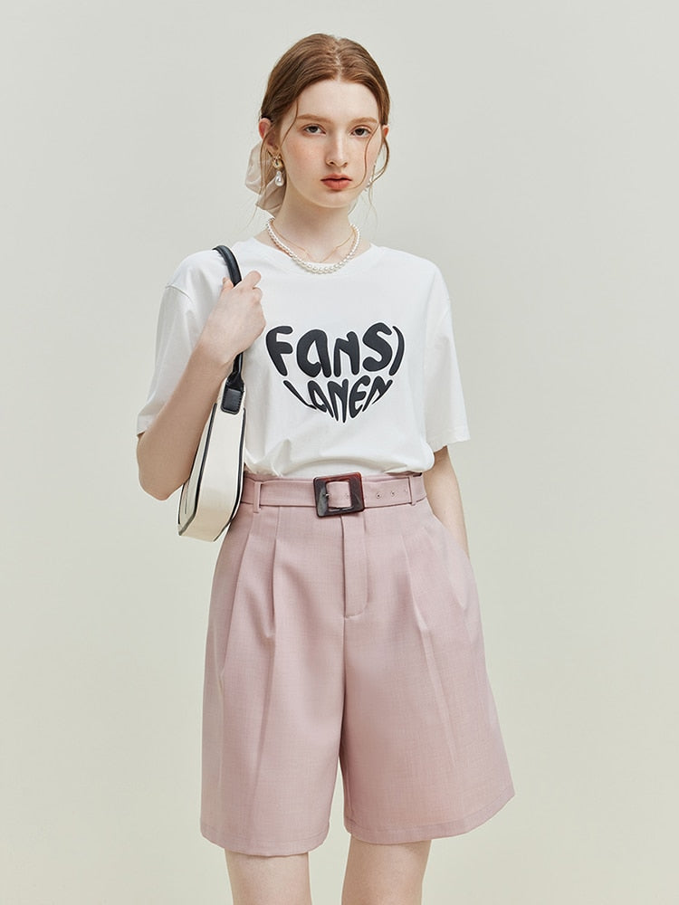 Big White Heart Letter T-Shirt - SunsetFashionLA