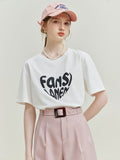 Big White Heart Letter T-Shirt - SunsetFashionLA