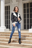Biker Faux Shearling Sheepskin Suede Jacket with Belt - SunsetFashionLA