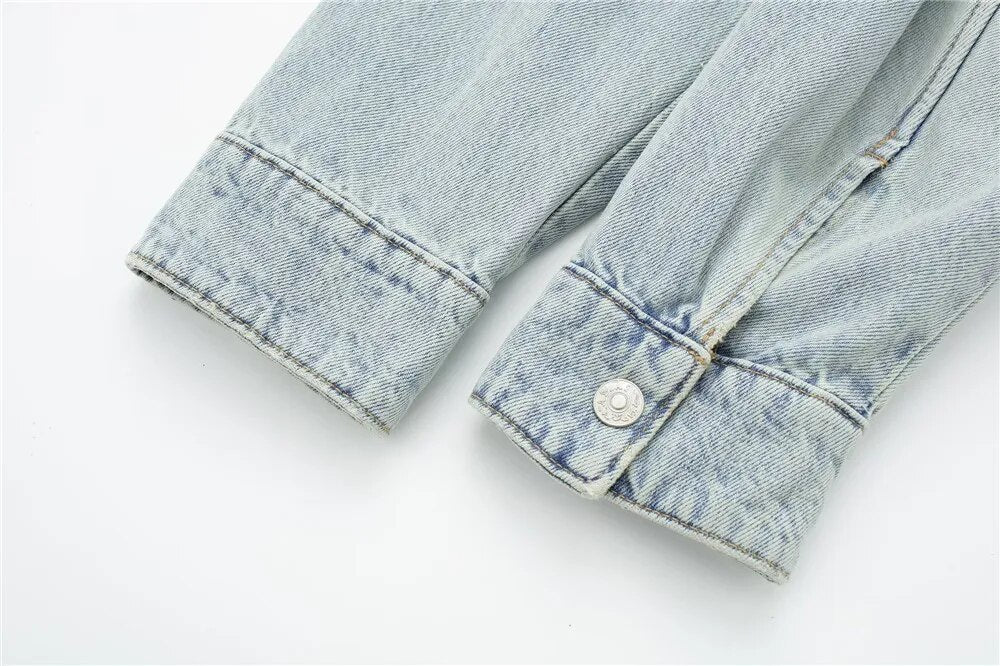 Biker Style Loose Sleeves Denim Jacket - SunsetFashionLA