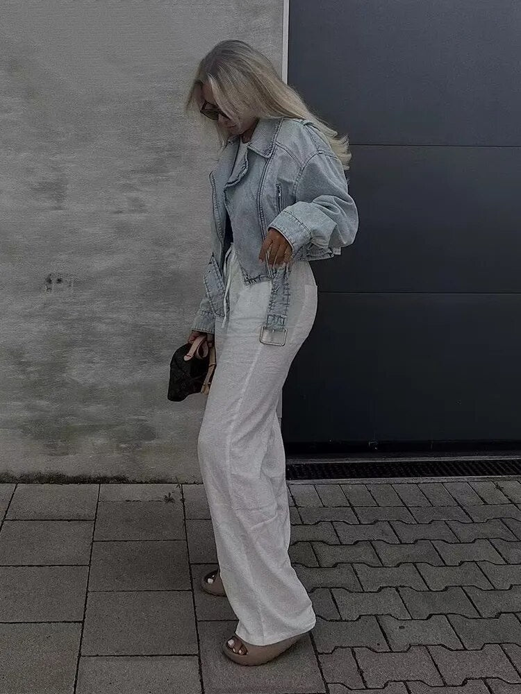 Biker Style Loose Sleeves Denim Jacket - SunsetFashionLA