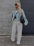 Biker Style Loose Sleeves Denim Jacket - SunsetFashionLA