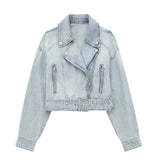 Biker Style Loose Sleeves Denim Jacket - SunsetFashionLA