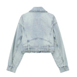 Biker Style Loose Sleeves Denim Jacket - SunsetFashionLA