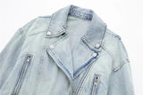 Biker Style Loose Sleeves Denim Jacket - SunsetFashionLA