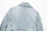 Biker Style Loose Sleeves Denim Jacket - SunsetFashionLA