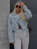 Biker Style Loose Sleeves Denim Jacket - SunsetFashionLA