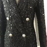 Black Sequin Blazer Dress - SunsetFashionLA