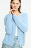 Brynne Double Breasted Fuzzy Cardigan - SunsetFashionLA