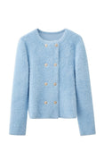 Brynne Double Breasted Fuzzy Cardigan - SunsetFashionLA
