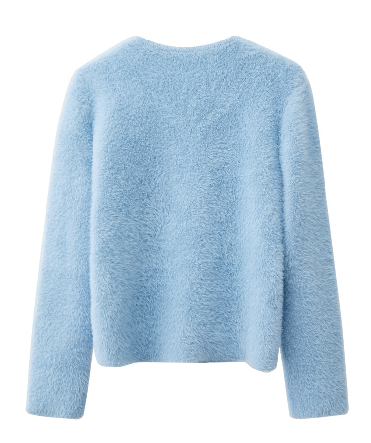 Brynne Double Breasted Fuzzy Cardigan - SunsetFashionLA