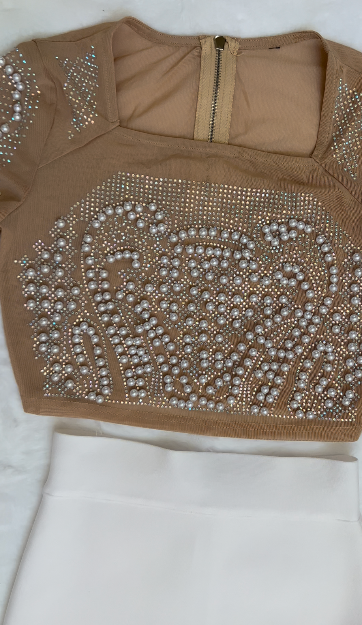 Calista Bandage Rhinestone Two Piece Dress Set - SunsetFashionLA