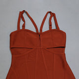 Charlotte Bandage Cut Out Tassel Dress - SunsetFashionLA