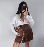Ciara Vegan Leather Skirt - SunsetFashionLA