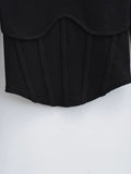 Corset Style Ribbed Long Sleeve Top - SunsetFashionLA