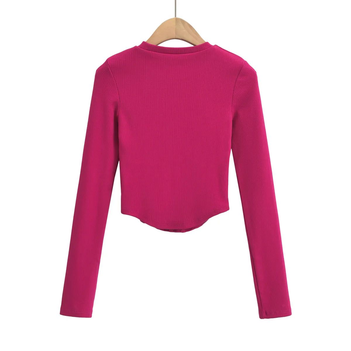 Corset Style Ribbed Long Sleeve Top - SunsetFashionLA