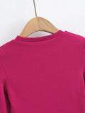 Corset Style Ribbed Long Sleeve Top - SunsetFashionLA