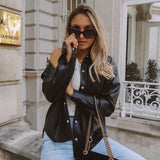 Darllin Black Vegan Leather Button Up Shirt - SunsetFashionLA