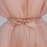 Deanna Mesh Ruched Dress - SunsetFashionLA