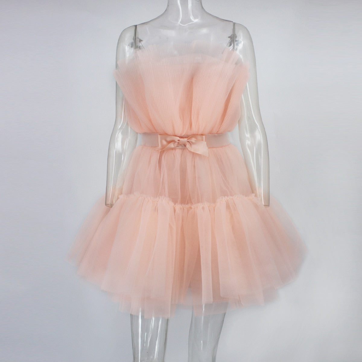 Deanna Mesh Ruched Dress - SunsetFashionLA
