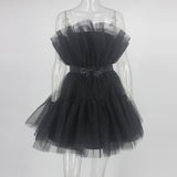 Deanna Mesh Ruched Dress - SunsetFashionLA