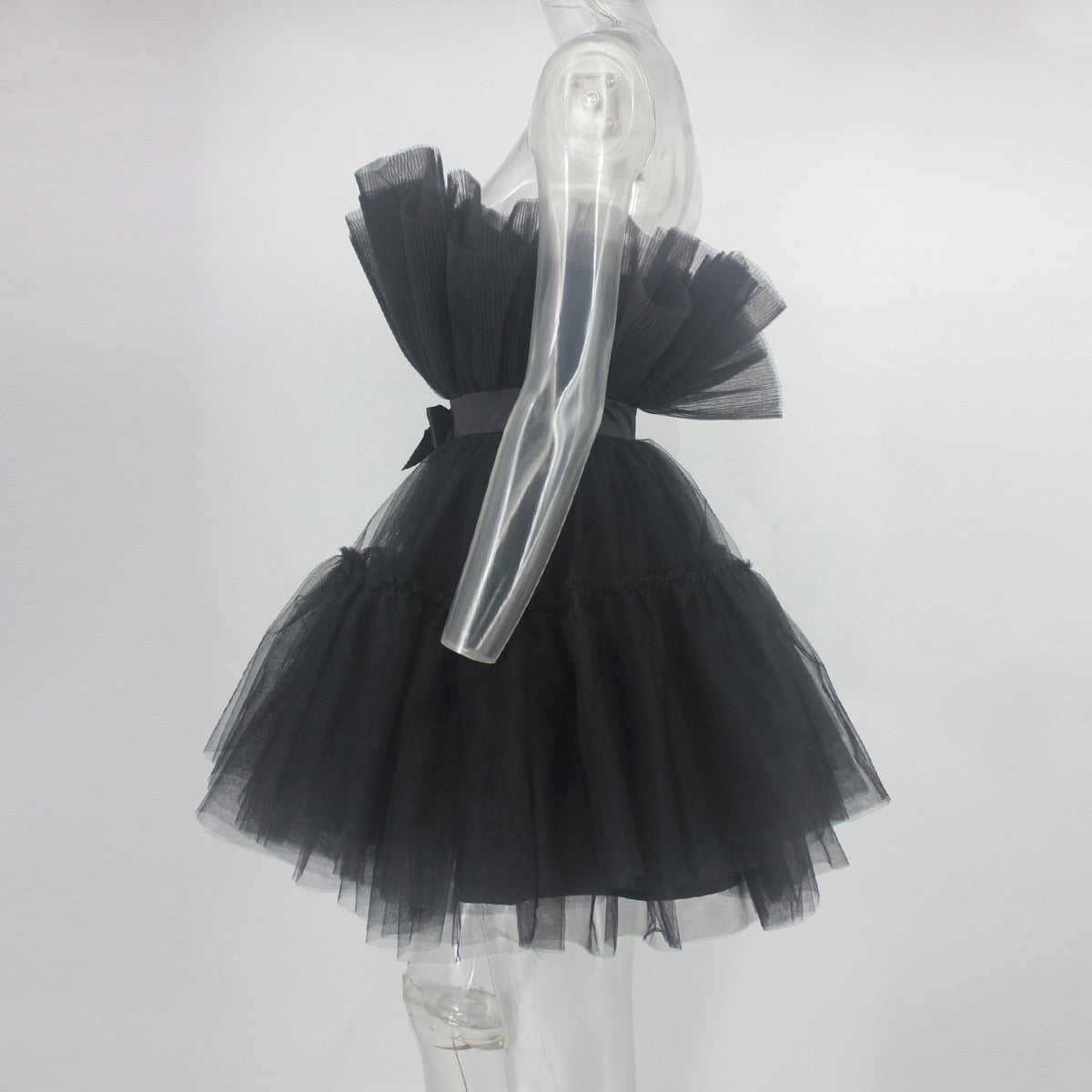Deanna Mesh Ruched Dress - SunsetFashionLA