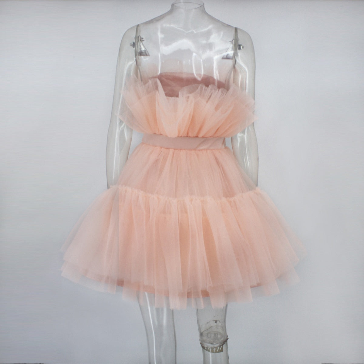 Deanna Mesh Ruched Dress - SunsetFashionLA