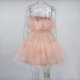 Deanna Mesh Ruched Dress - SunsetFashionLA