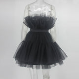 Deanna Mesh Ruched Dress - SunsetFashionLA