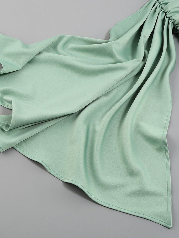 Delphi Off Shoulder Satin Dress - SunsetFashionLA