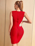 Dubai Bandage Rhinestones Dress - SunsetFashionLA