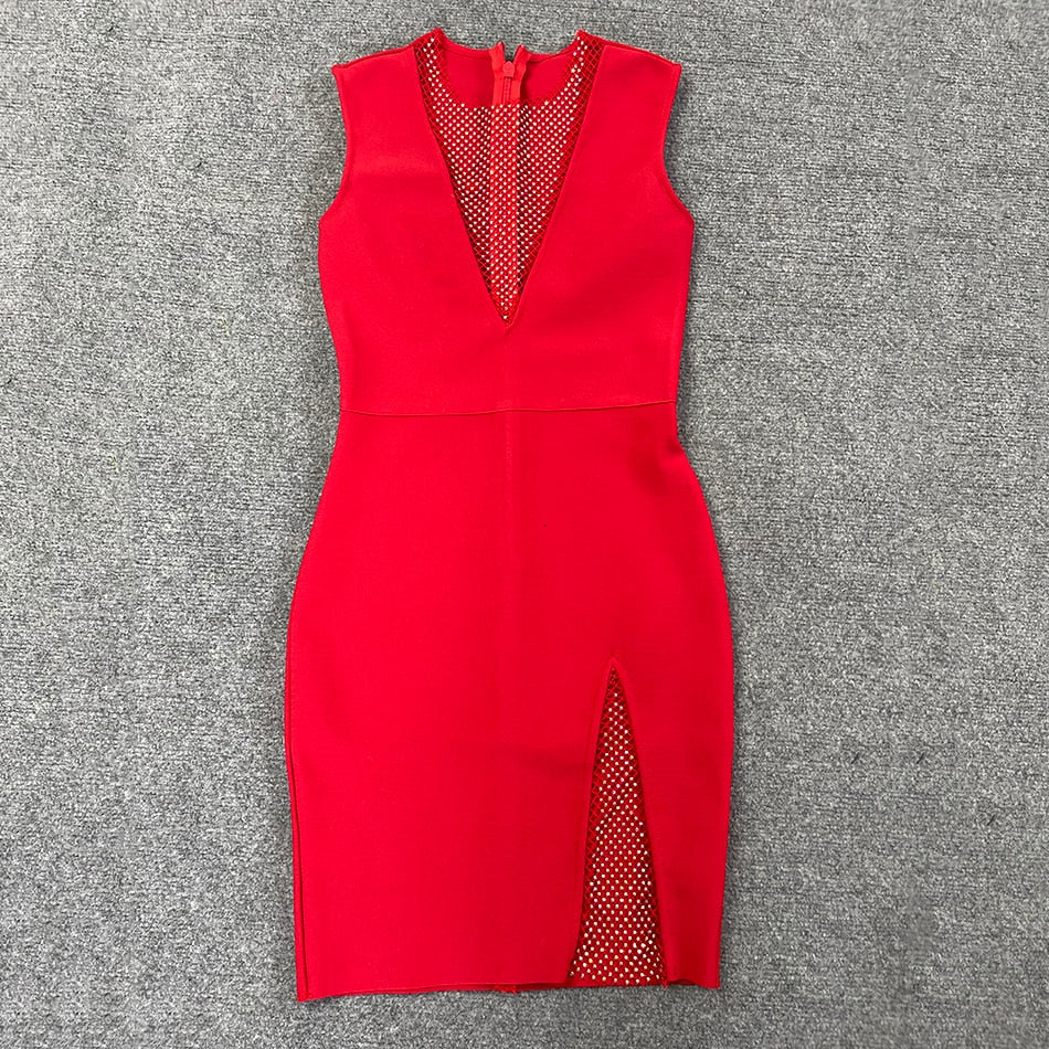 Dubai Bandage Rhinestones Dress - SunsetFashionLA