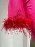 Eleanor One Shoulder Bandage Feather Dress - SunsetFashionLA