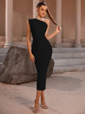 Elina One Shoulder Bandage Dress - SunsetFashionLA