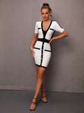 Elizabeth V-neck Bandage Dress - SunsetFashionLA