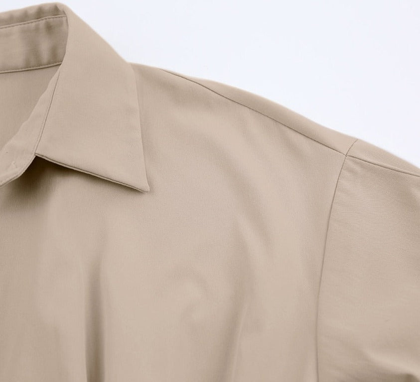 Elletra Pleated Shirt Dress - SunsetFashionLA