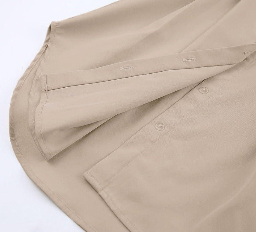 Elletra Pleated Shirt Dress - SunsetFashionLA