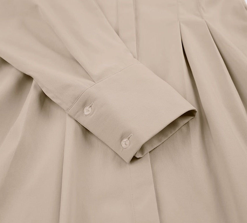 Elletra Pleated Shirt Dress - SunsetFashionLA