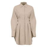 Elletra Pleated Shirt Dress - SunsetFashionLA