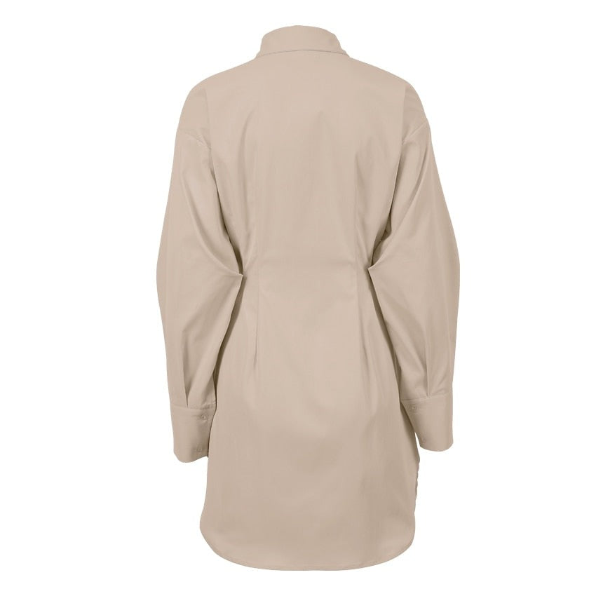 Elletra Pleated Shirt Dress - SunsetFashionLA