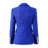 Ellia Tweed Royal Blue Blazer - SunsetFashionLA