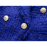 Ellia Tweed Royal Blue Blazer - SunsetFashionLA