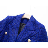 Ellia Tweed Royal Blue Blazer - SunsetFashionLA