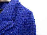 Ellia Tweed Royal Blue Blazer - SunsetFashionLA