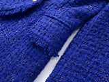 Ellia Tweed Royal Blue Blazer - SunsetFashionLA