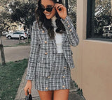 Elodie Plaid Blazer - SunsetFashionLA