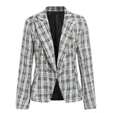 Elodie Plaid Blazer - SunsetFashionLA