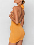 Ember Backless Halter Knit Dress - SunsetFashionLA