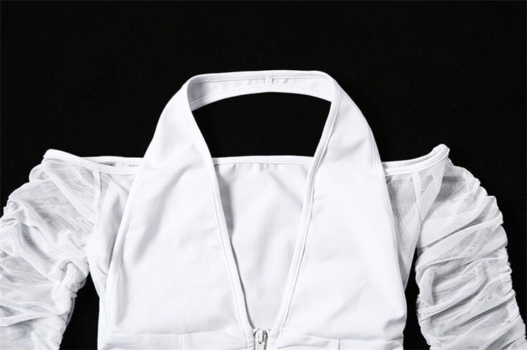 Enya Mesh Long Sleeve Crop Top - SunsetFashionLA